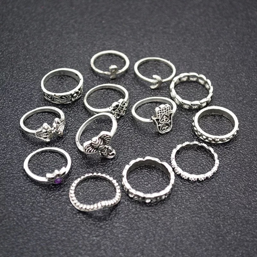 3/$30 🤍 Bohemian Silver Ring Set - Picture 2 of 5
